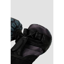 Hercules Fight Gear Mma Eldiveni - Desenli Siyah Mavi - Grappling, Bjj, Cage Fighting