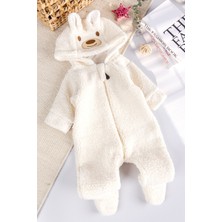 Kapüşonlu Welsoft Peluş Kışlık Kız/erkek Bebek Tulum