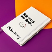 Kişiye Özel Sütü Çilekli Seni Sürekli Tasarımlı Defter