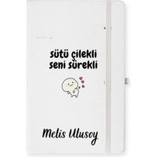 Kişiye Özel Sütü Çilekli Seni Sürekli Tasarımlı Defter