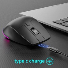 Duhaline Kablosuz Mouse Bluetooth 5.0/4.0 + 2.4g Ergonomik Şarjlı Sessiz Rgb Mouse Modern Tasarım Işıklı