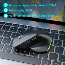 Duhaline Kablosuz Mouse Bluetooth 5.0/4.0 + 2.4g Ergonomik Şarjlı Sessiz Rgb Mouse Modern Tasarım Işıklı