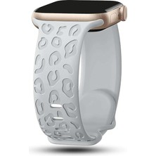 Apple Watch 6 7 8 9 10 Se Ultra Uyumlu 42-44-45-46-49MM Leopar Desenli Silikon Spor Kordon