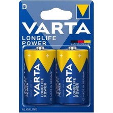 Büyük D Boy 2li Varta Longlife Power Alkalin
