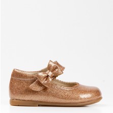 Paqpa Doria Kız Bebek Soft Tabanlı Bronz Simli Rugan Babet AB1001-14