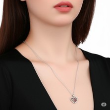 Collare Rosae Kalbinde Gül Kolyesi Zirkon Kolye (çelik kolye)