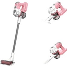Pilli Sesli Vakumlu Dikey Elektrik Süpürgesi Çekme Özellikli Eğitici Oyuncak Pembe