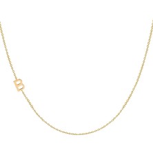 B Harf 14 Ayar Altın Kolye