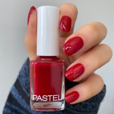 Pastel Oje 99 Çarpıcı Kırmızı Renkli Vegan Tırnak Boyası Kalın Fırça ile 10 ml