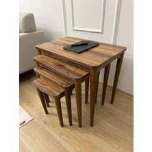 Ultra Lüks Mdf4'lü Ceviz Zigon Sehpa