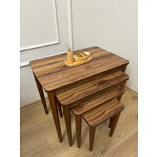 Ultra Lüks Mdf4'lü Ceviz Zigon Sehpa