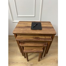 Ultra Lüks Mdf4'lü Ceviz Zigon Sehpa