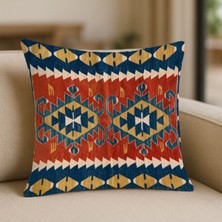 Kafkas Tarzı Tribal Motifli Çift Taraflı 43X43 cm Dekoratif Kırlent Kılıfı