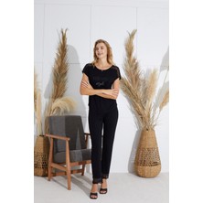 Sevim 15721 Bayan Taş Baskılı Pijama Takım 25Y