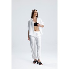 Sienza Kadın Oversize Alt Üst Takım – Gömlek ve Lastikli Pantolon Ikili Set
