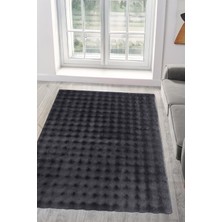 Puffy Bubble Antrasit Halı ve Yolluk | Ekstra Yumuşak, Kaymaz, Yıkanabilir, Dökülme Yapmaz