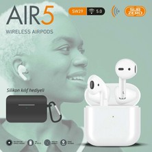 Subzero SW34 AIR5E Beyaz Aırpods Silikonsuz Bluetooth Kulaklık