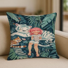 Patchwork Tarz Siyah Desenli Kırlent Kılıfı – 43X43 Cm, Çift Taraflı, Fermuarlı, Yıkanabilir