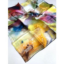 La Boutique Sura Saf Ipek Eşarp 49182 Turuncu Karışık Desen