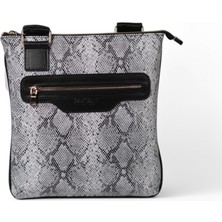 Paftalı Deri Unisex Mini Postacı Çanta – Suni Deri, Çapraz Askılı, Fermuarlı, 17X15X4 cm