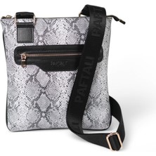 Paftalı Deri Unisex Mini Postacı Çanta – Suni Deri, Çapraz Askılı, Fermuarlı, 17X15X4 cm