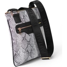 Paftalı Deri Unisex Mini Postacı Çanta – Suni Deri, Çapraz Askılı, Fermuarlı, 17X15X4 cm