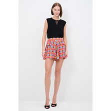 adL Cep Detaylı Desenli Şort