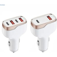 96W Hızlı Şarjlı Araç Içi Şarj Aleti 2 Usb+ 2 Type C PD 30W+QC 3.0 - Siyah