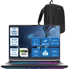 Asus Rog Strix G16 G615JH-RV053 Intel Core I5-13450HX 32GB 2tb Ssd+2tb SSD 8GB/RTX5050 Gddr7 115W 16" Wuxga 165Hz 3ms IPS Freedos Taşınabilir Bilgisayar WRX053F14+ZETTAÇANTA