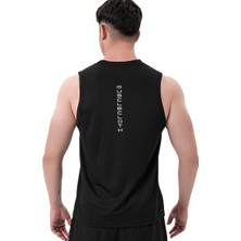 Musclecloth Siyah Performance Atlet Erkek için Nefes Alabilir Kumaş ve Spor Tasarım