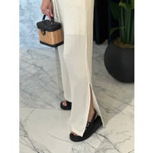 Inci Detay Büstiyer Yırtmaç Paça Pantolon Beachwear Örme Takım