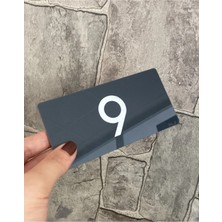 Kapı Numarası Minimal Parlak Antrasit Pleksi Kendinden Yapışkanlı -9