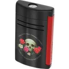 S.t. Dupont Maxijet Memento Mori Siyah ve Kırmızı Çakmak 20394