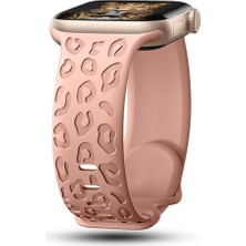 Apple Watch 6 7 8 9 10 Se Ultra Uyumlu 42-44-45-46-49MM Leopar Desenli Silikon Spor Kordon