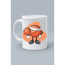 Basket Spor Basketbol Topu Sporcu Tasarım Baskılı Klasik Beyaz Kupa Bardak