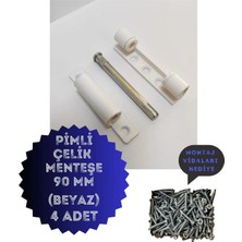 Pvc Pimapen Kapı Pencere Menteşesi Çelik 90MM Beyaz