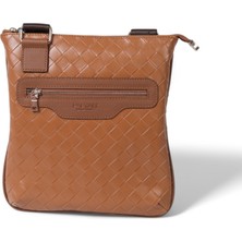 Paftalı Deri Unisex Mini Postacı Çanta – Suni Deri, Çapraz Askılı, Fermuarlı, 17X15X4 cm