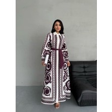 Atlas Kumaş Elbise(Kuşak Dahildir)