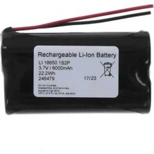 3.7V 6000MAH Li-Ion Pcbli 2X18650 Şarjlı Pil