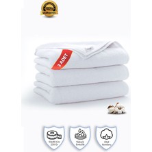 3 Adet | Pamuklu, Beyaz El Havlusu | El, Yüz, Baş Havlusu | Spa ve Otel Havlusu (50X90 Cm)