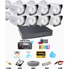 Exitcam 8 Kameralı 1080P Fullhd Kamera Seti + 320GB HDD + Renkli Gece Görüşü