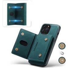iPhone 16PRO Dg Mınd Deri 2 Parça Ayrılabilir Güçlü Manyetik Kart Bölmeli Cüzdanlı Kılıf