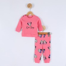 Kız Çocuk 9-24 Ay Minnie Mouse Bisiklet Yaka Kız Takım