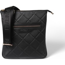 Paftalı Deri Unisex Mini Postacı Çanta – Suni Deri, Çapraz Askılı, Fermuarlı, 17X15X4 cm