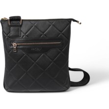 Paftalı Deri Unisex Mini Postacı Çanta – Suni Deri, Çapraz Askılı, Fermuarlı, 17X15X4 cm