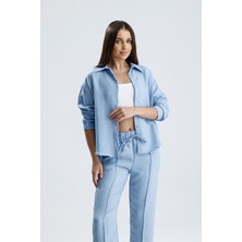Sienza Kadın Oversize Alt Üst Takım – Gömlek ve Lastikli Pantolon Ikili Set