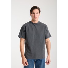 Erkek Pamuk Bisiklet Yaka Oversize T-Shirt - Yazlık Rahat ve Trendy Tarz