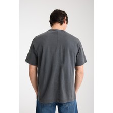 Erkek Pamuk Bisiklet Yaka Oversize T-Shirt - Yazlık Rahat ve Trendy Tarz