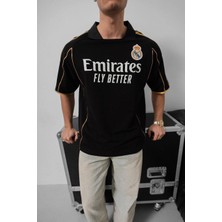 Real Madrid Gold Şeritli Premıumtaraftar T-Shırt