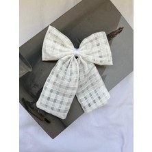 Desenli Kumaş Büyük Fiyonk Saç Tokası – Klipsli Model